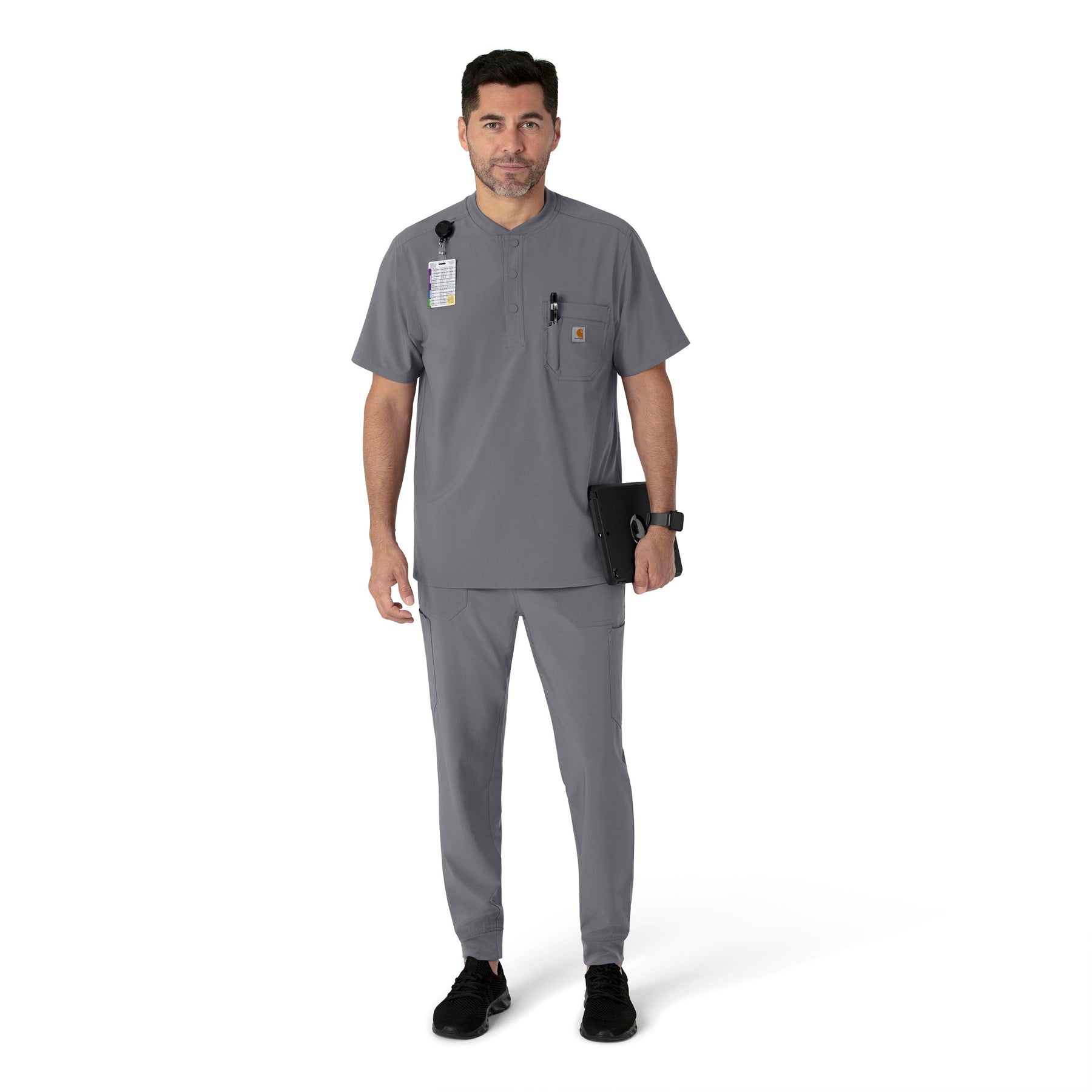 Force Cross-Flex Men's Jogger Scrub Pant Pewter full scrub set