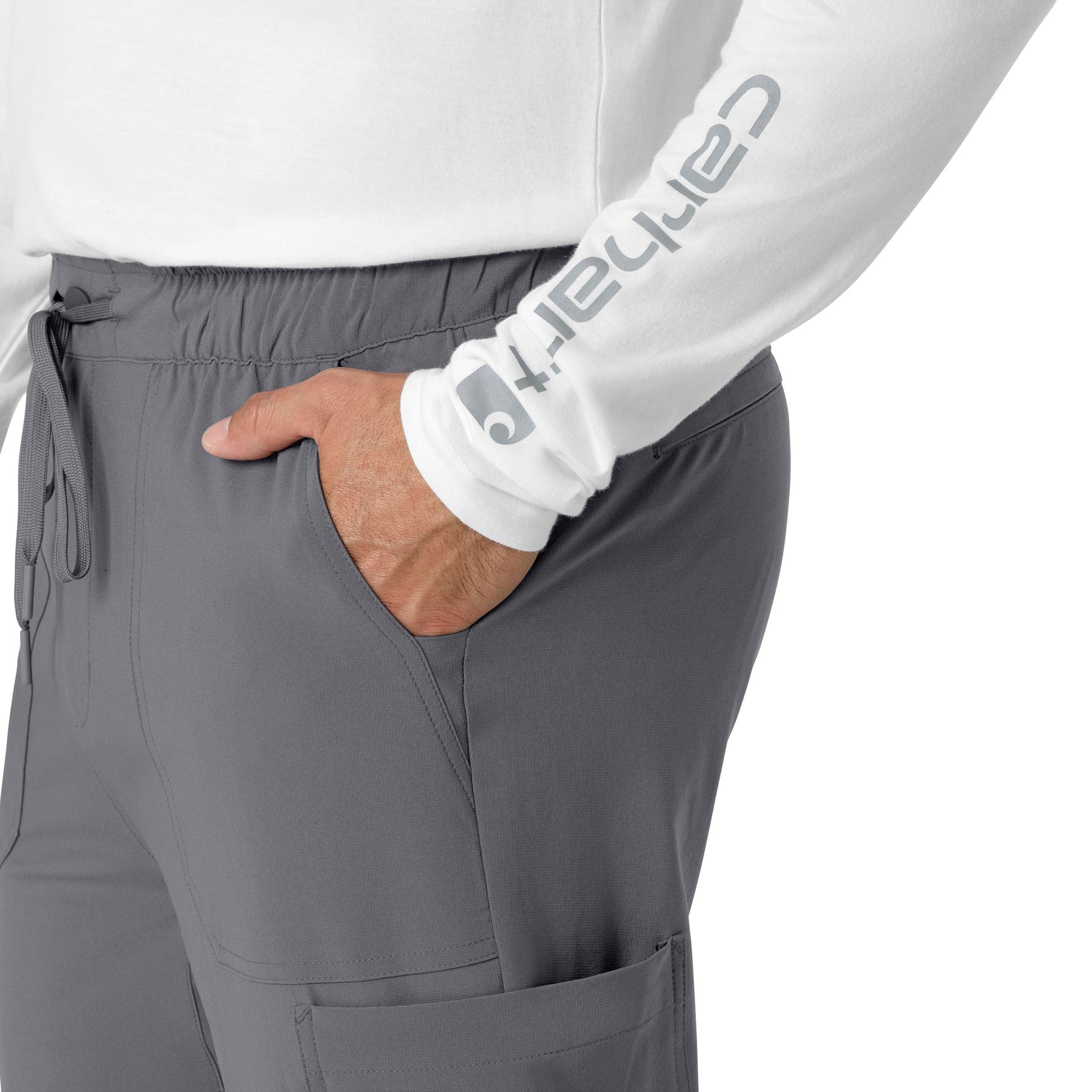Force Cross-Flex Men's Jogger Scrub Pant Pewter side detail 1