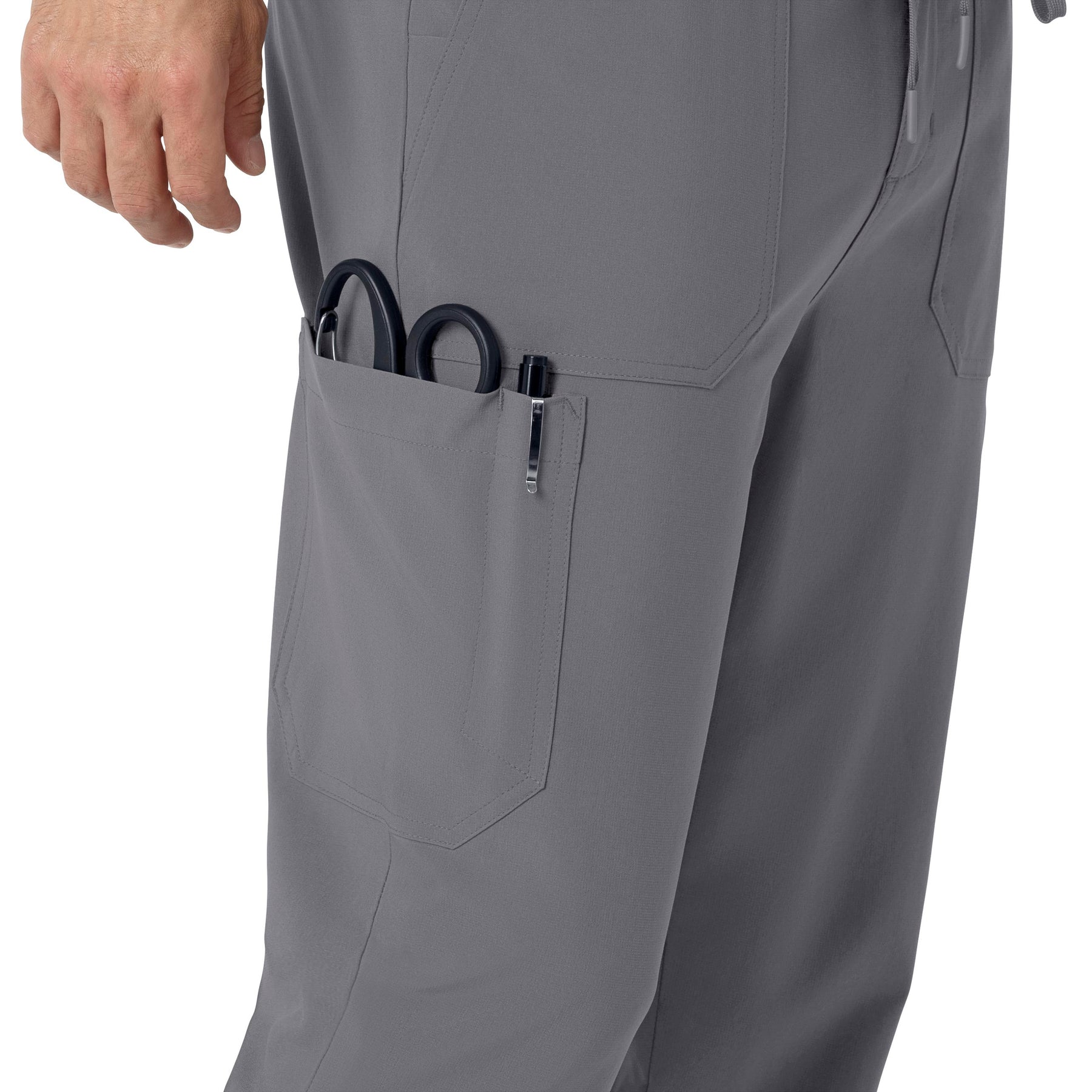 Force Cross-Flex Men's Jogger Scrub Pant Pewter side detail 2