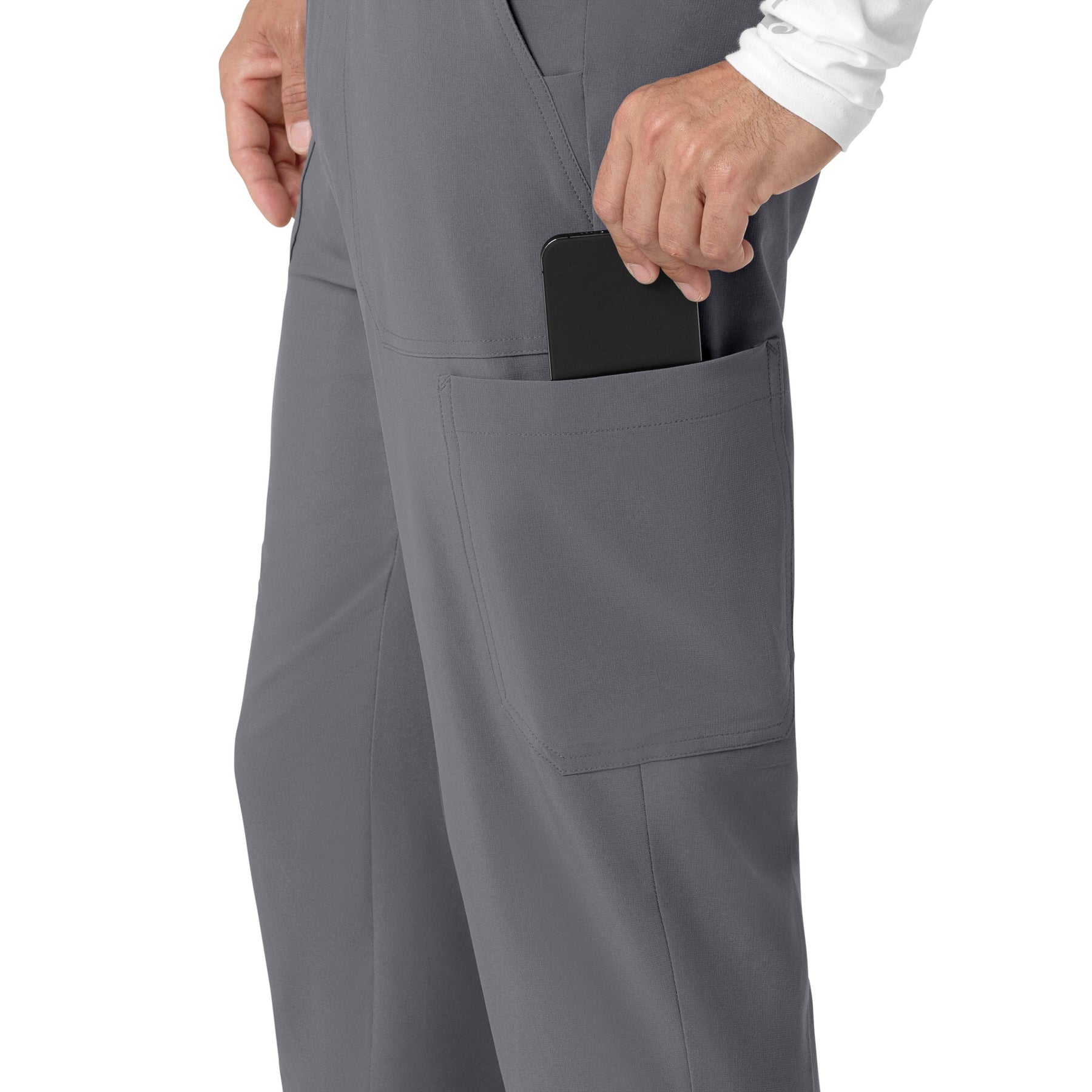 Force Cross-Flex Men's Jogger Scrub Pant Pewter hemline detail