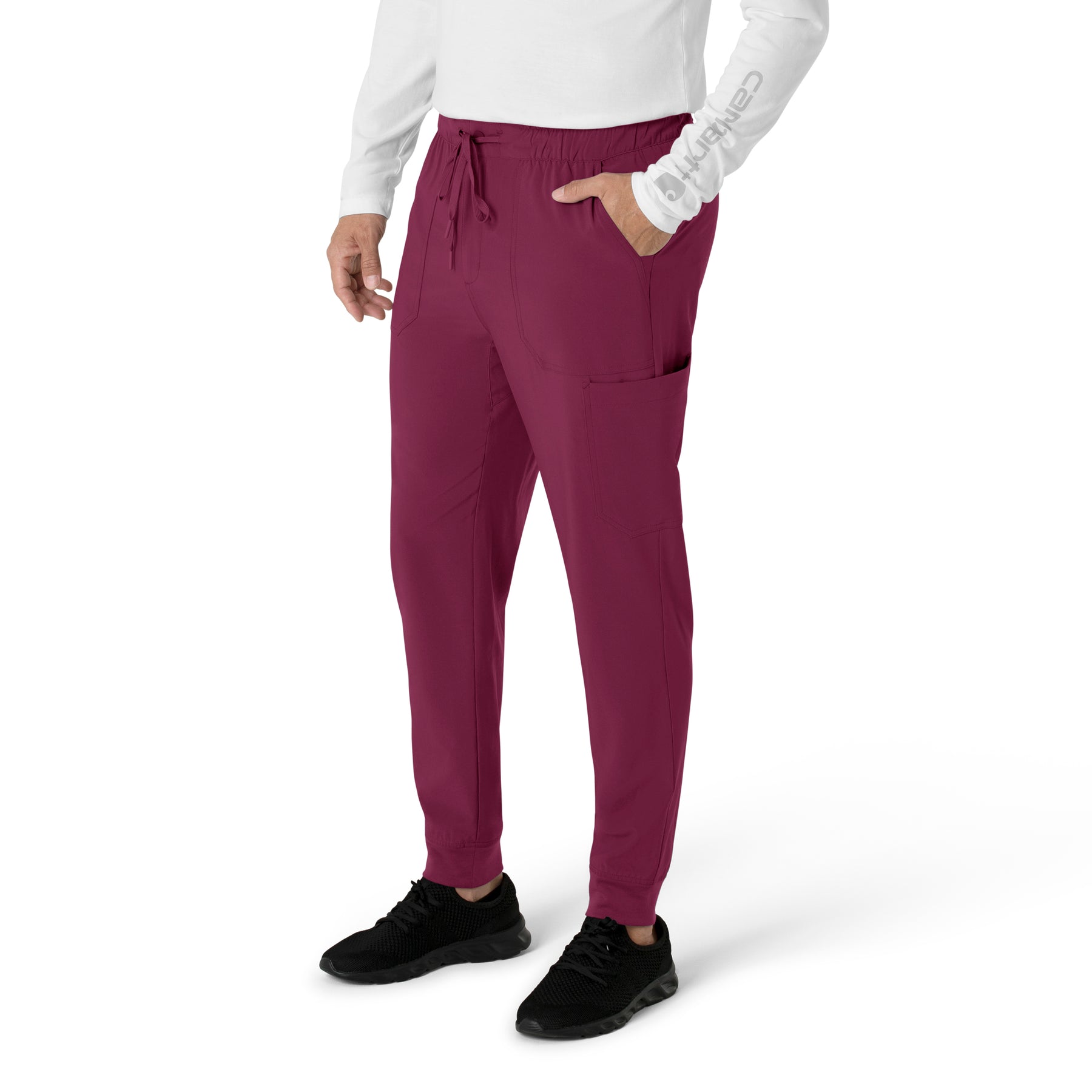 Force Cross-Flex Men's Jogger Scrub Pant Wine side view