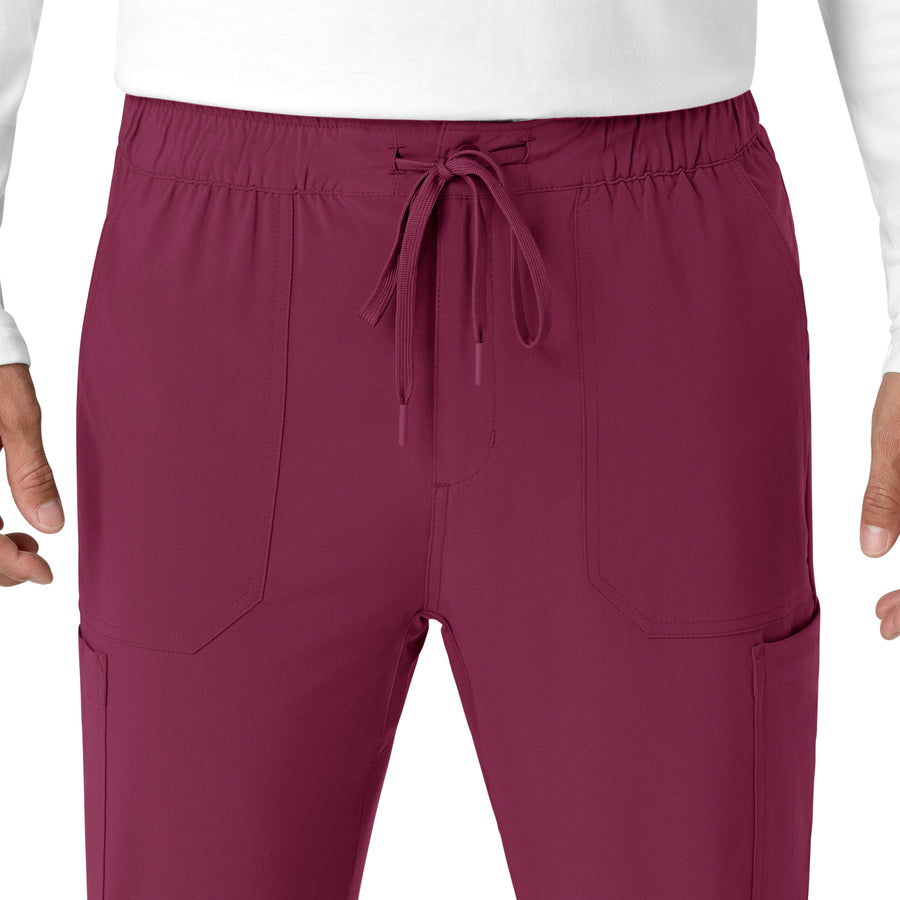 Force Cross-Flex Men's Jogger Scrub Pant Wine front detail