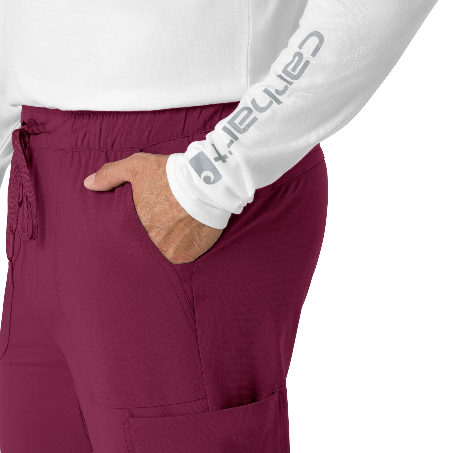 Force Cross-Flex Men's Jogger Scrub Pant Wine side detail 1