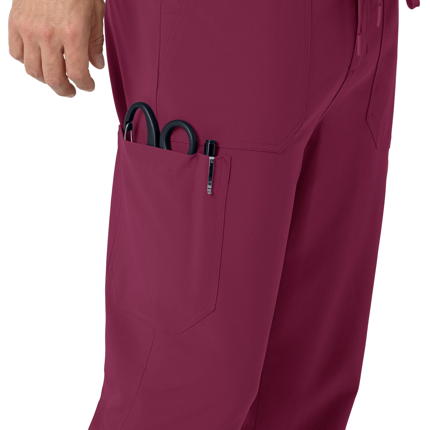 Force Cross-Flex Men's Jogger Scrub Pant Wine side detail 2