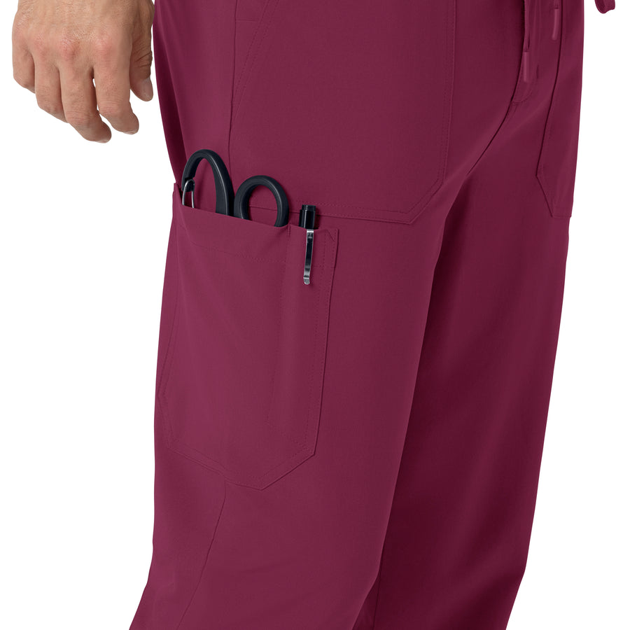 Force Cross-Flex Men's Jogger Scrub Pant Wine side detail 2