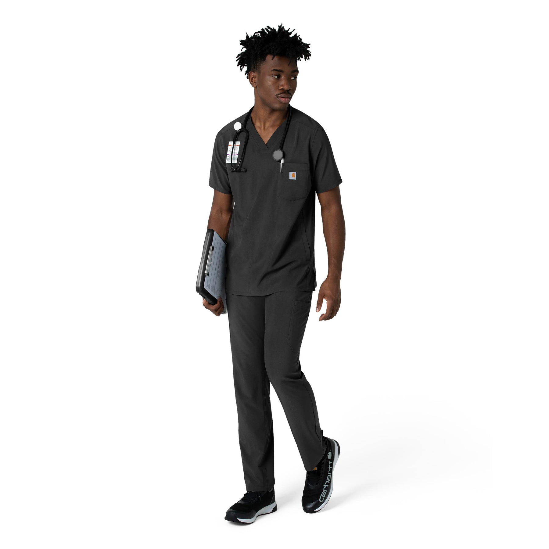 Force Cross-Flex Men's Straight Leg Scrub Pant Black full scrub set