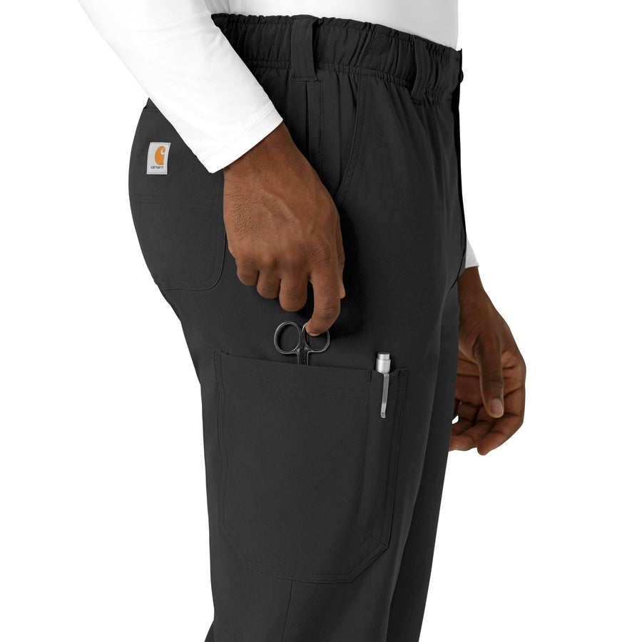 Force Cross-Flex Men's Straight Leg Scrub Pant Black side detail 1