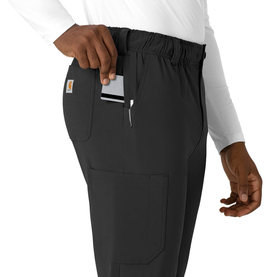 Force Cross-Flex Men's Straight Leg Scrub Pant Black hemline detail