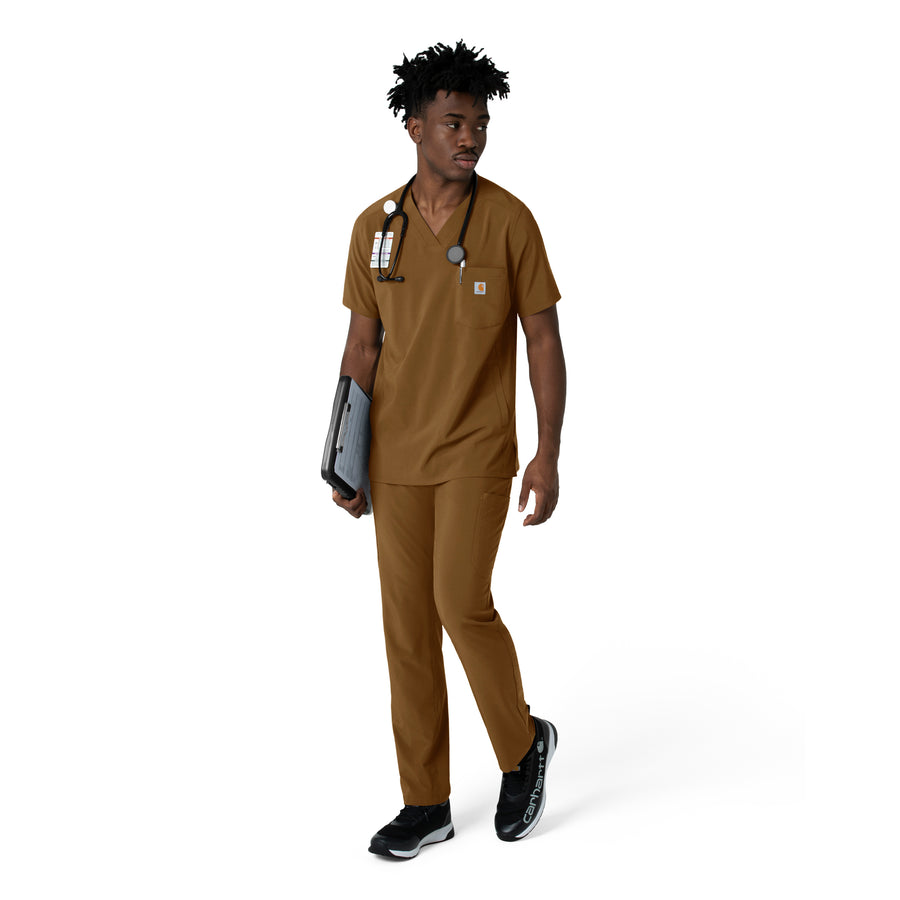 Force Cross-Flex Men's Straight Leg Scrub Pant Carhartt Brown full scrub set