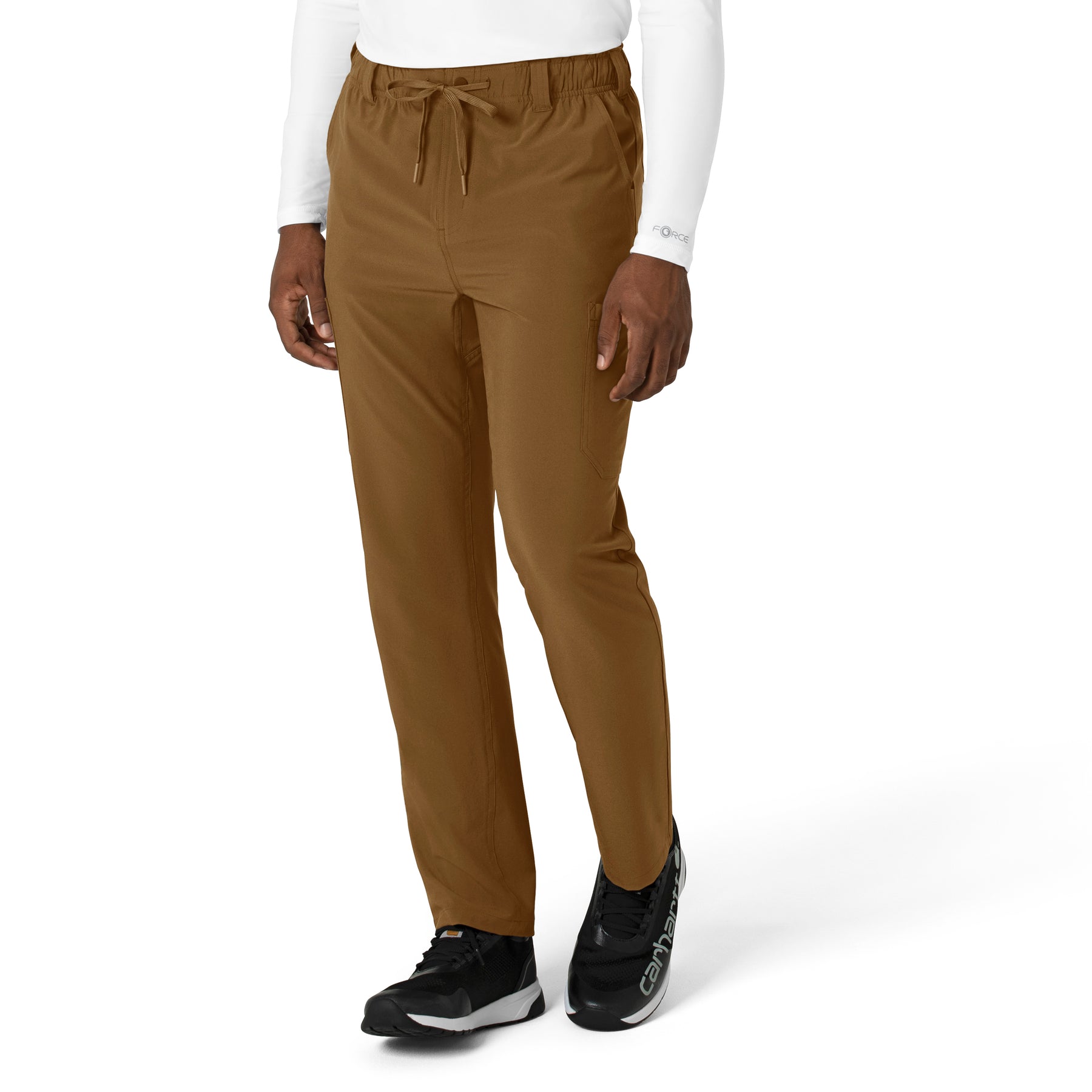 Force Cross-Flex Men's Straight Leg Scrub Pant Carhartt Brown side view