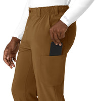 Force Cross-Flex Men's Straight Leg Scrub Pant Carhartt Brown side detail 2