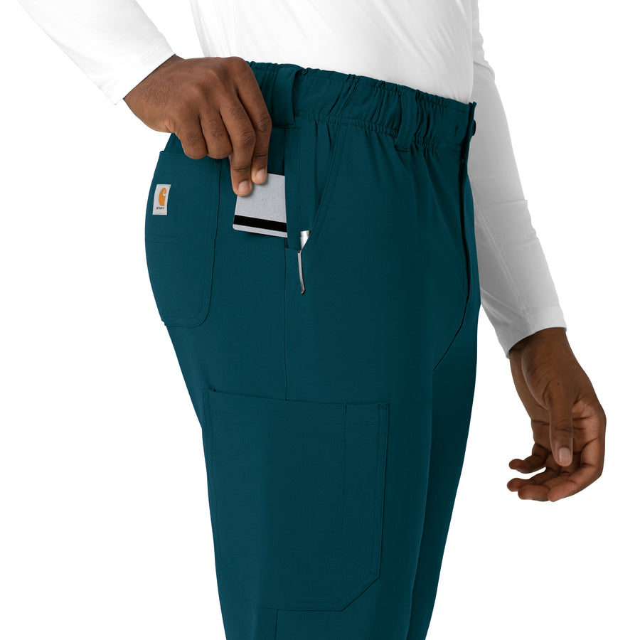 Force Cross-Flex Men's Straight Leg Scrub Pant Caribbean hemline detail