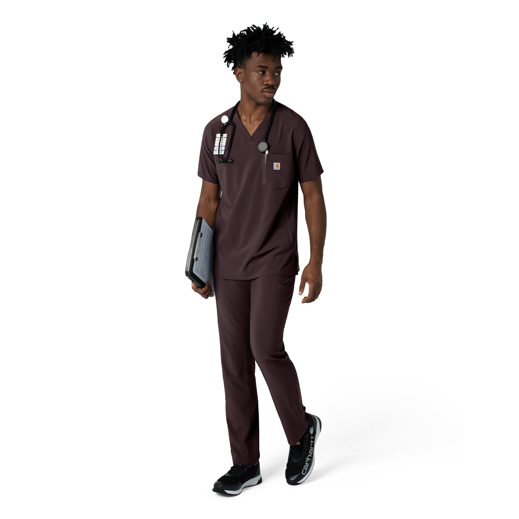 Carhartt Force Cross-Flex Men's Straight Leg Scrub Pant - Dark Sepia scrub set