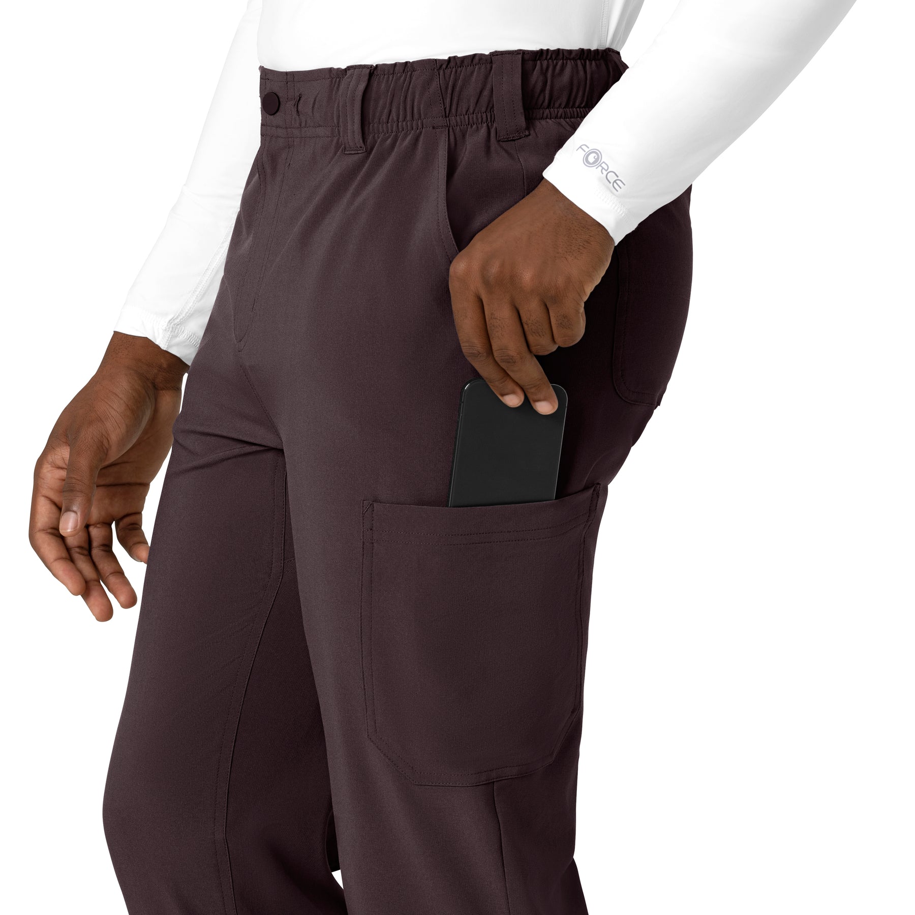 Carhartt Force Cross-Flex Men's Straight Leg Scrub Pant - Dark Sepia side pocket