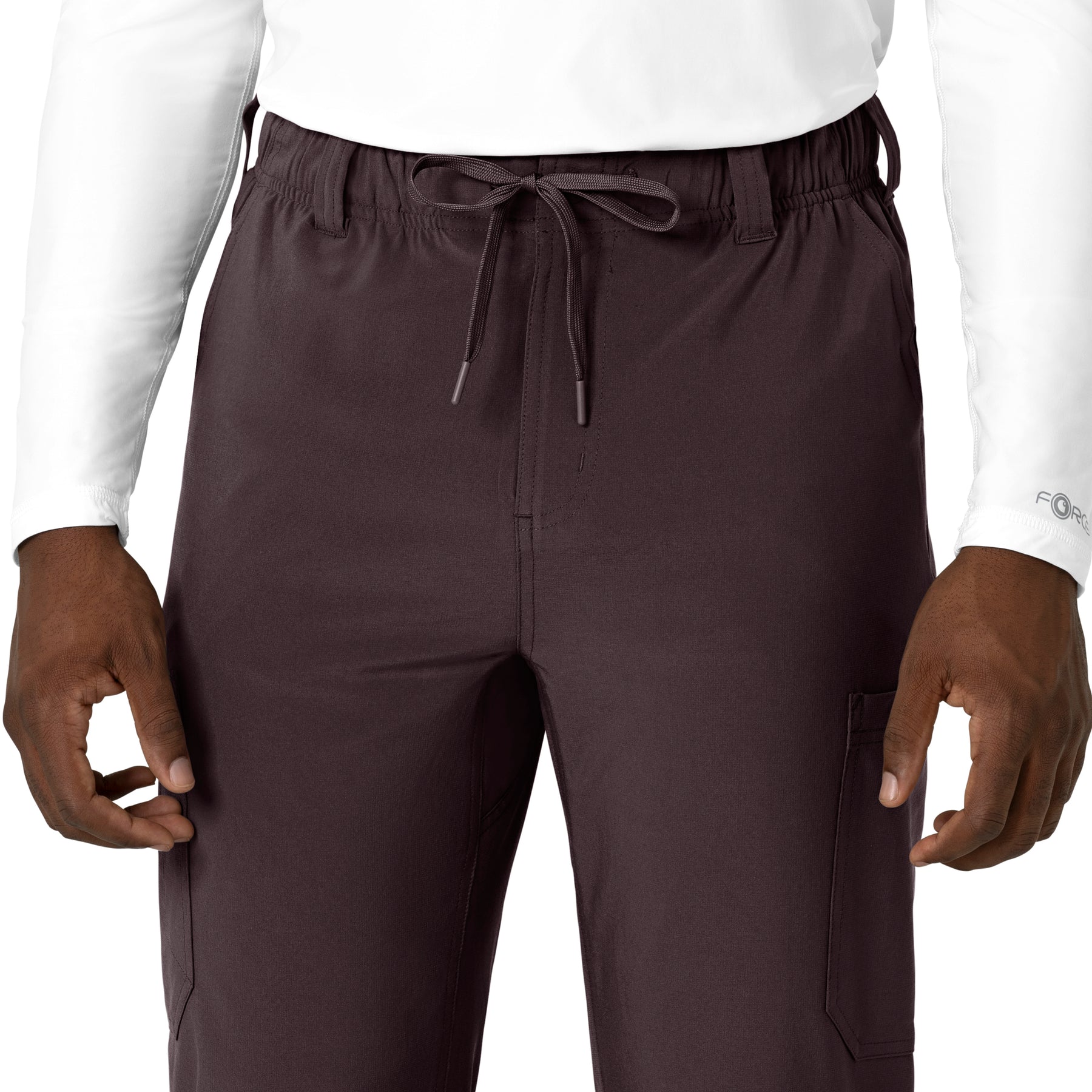 Carhartt Force Cross-Flex Men's Straight Leg Scrub Pant - Dark Sepia drawstring