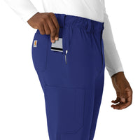 Force Cross-Flex Men's Straight Leg Scrub Pant Galaxy Blue hemline detail