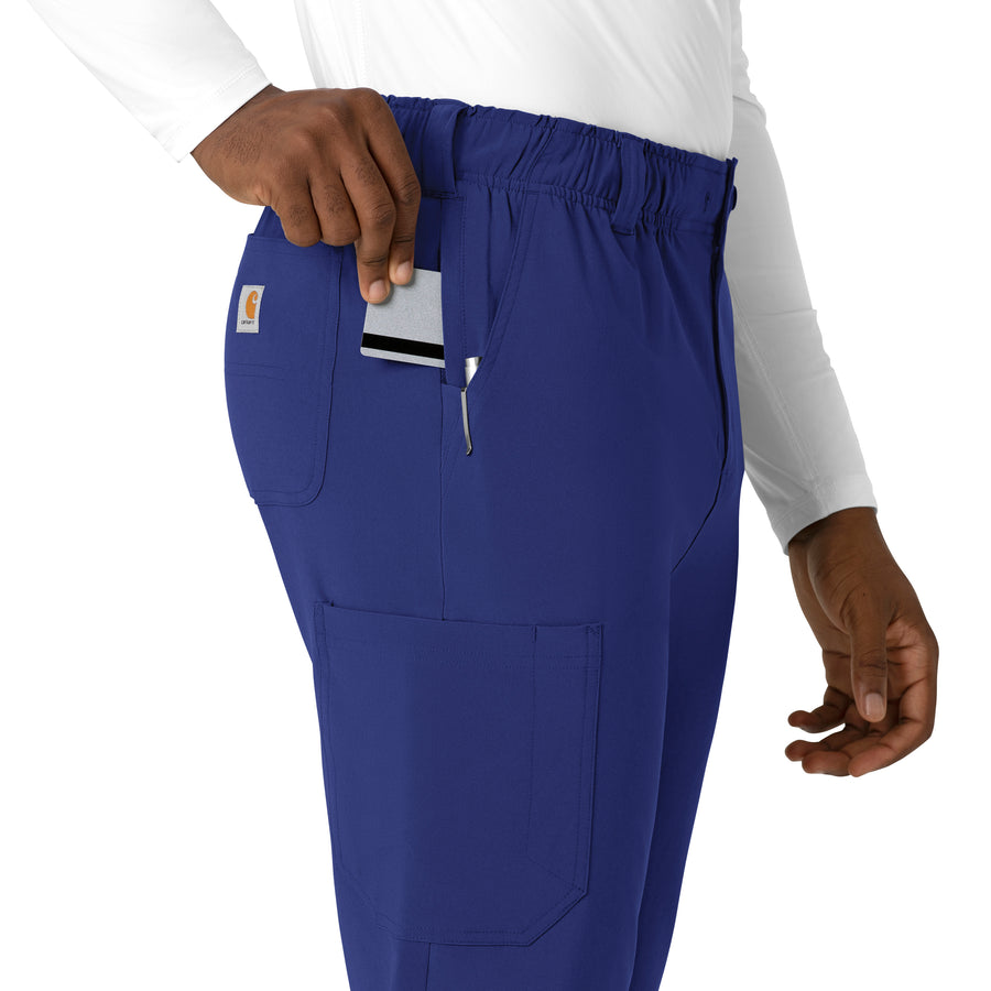 Force Cross-Flex Men's Straight Leg Scrub Pant Galaxy Blue hemline detail