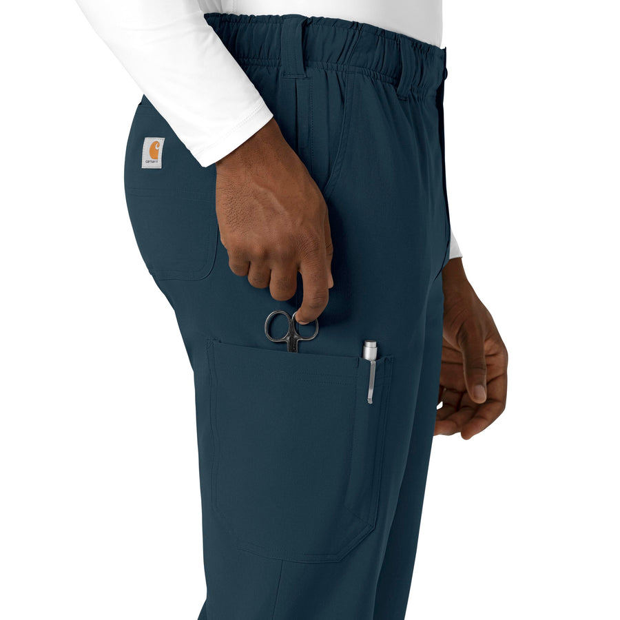Force Cross-Flex Men's Straight Leg Scrub Pant Navy side detail 1