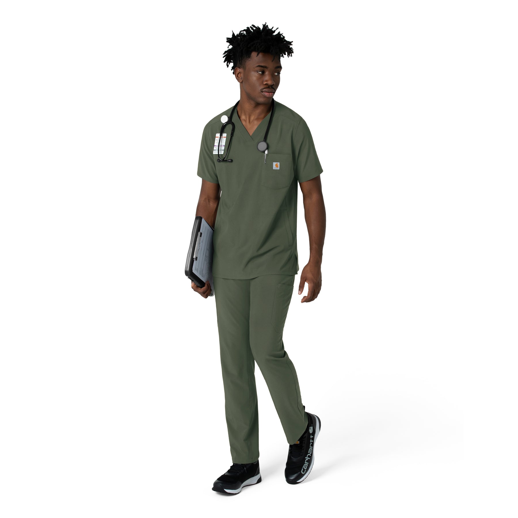 Force Cross-Flex Men's Straight Leg Scrub Pant Olive full scrub set
