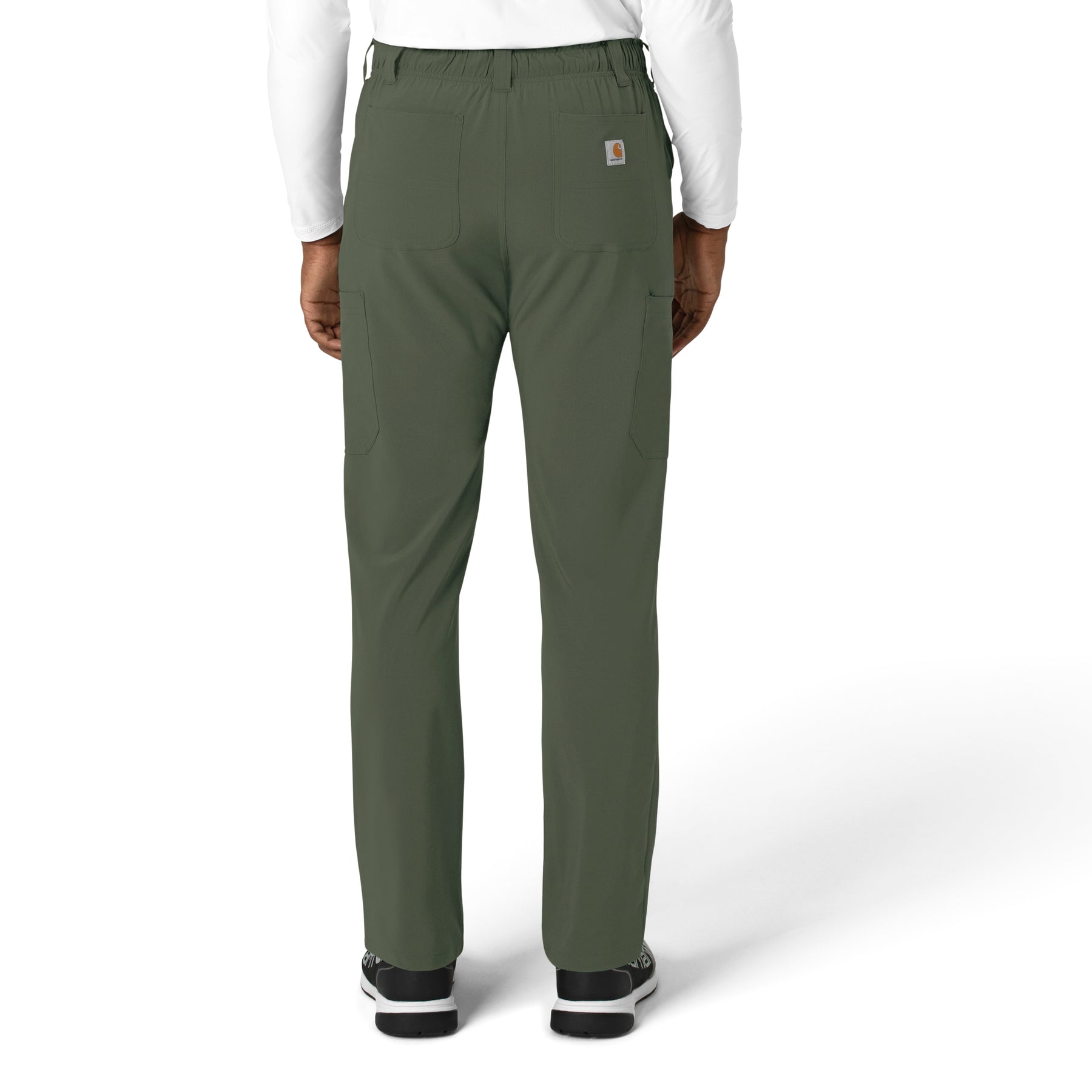 Force Cross-Flex Men's Straight Leg Scrub Pant Olive back view