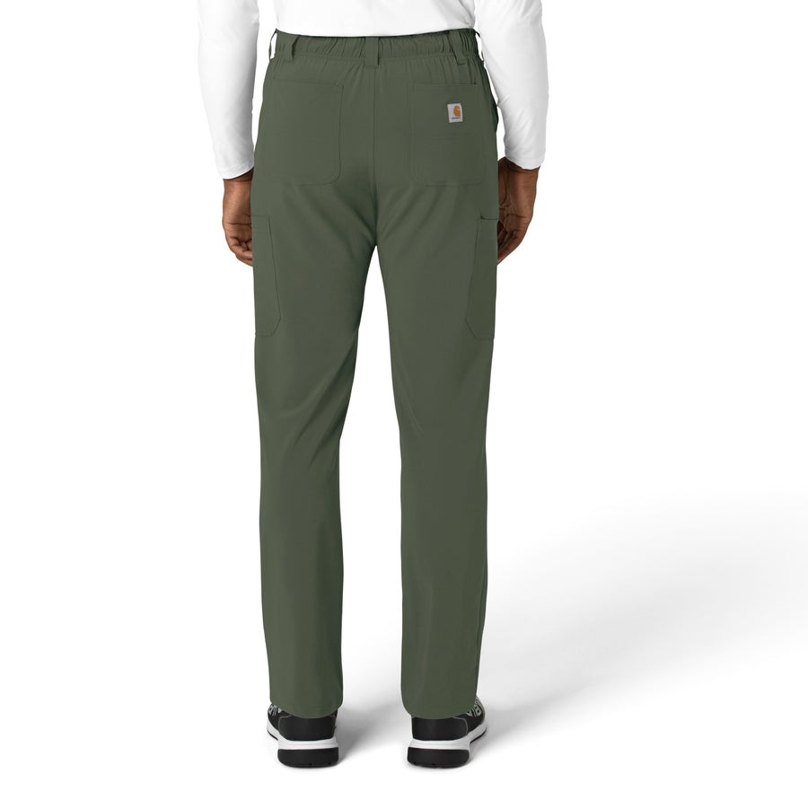 Force Cross-Flex Men's Straight Leg Scrub Pant Olive back view