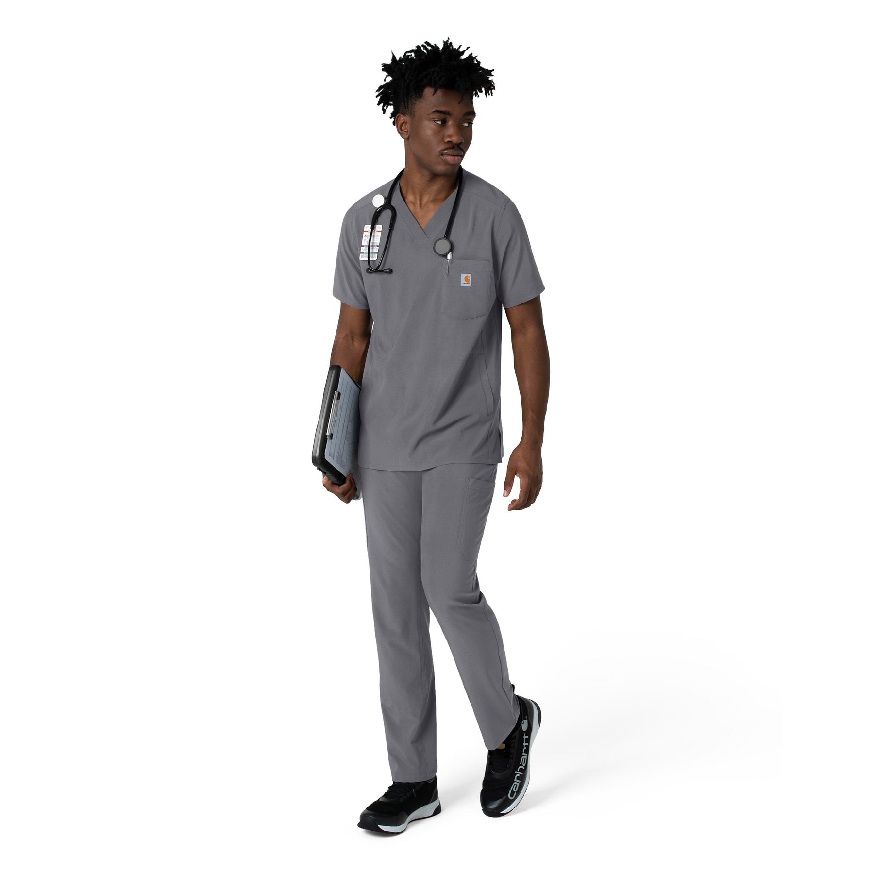 Force Cross-Flex Men's Straight Leg Scrub Pant Pewter full scrub set