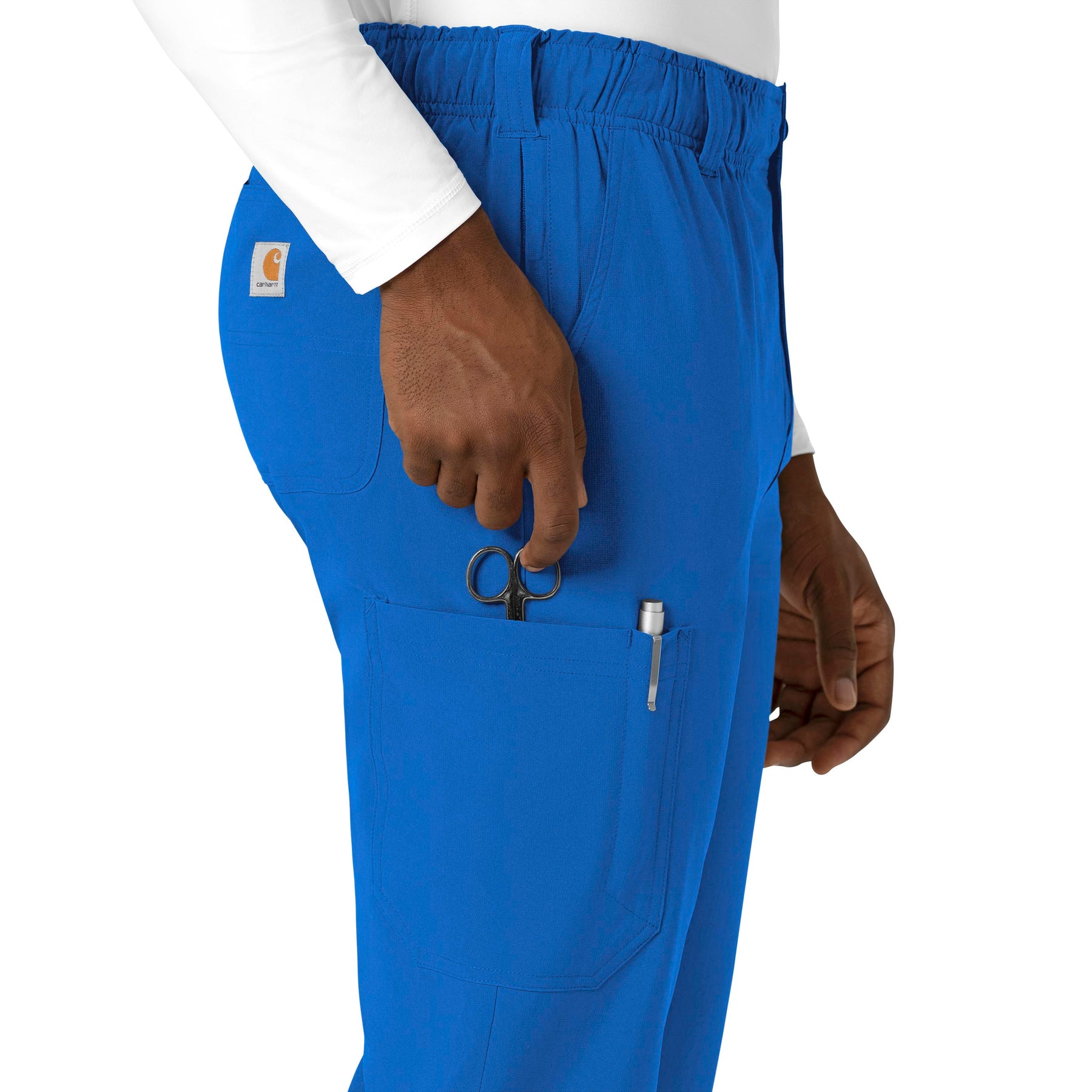 Force Cross-Flex Men's Straight Leg Scrub Pant Royal side detail 1