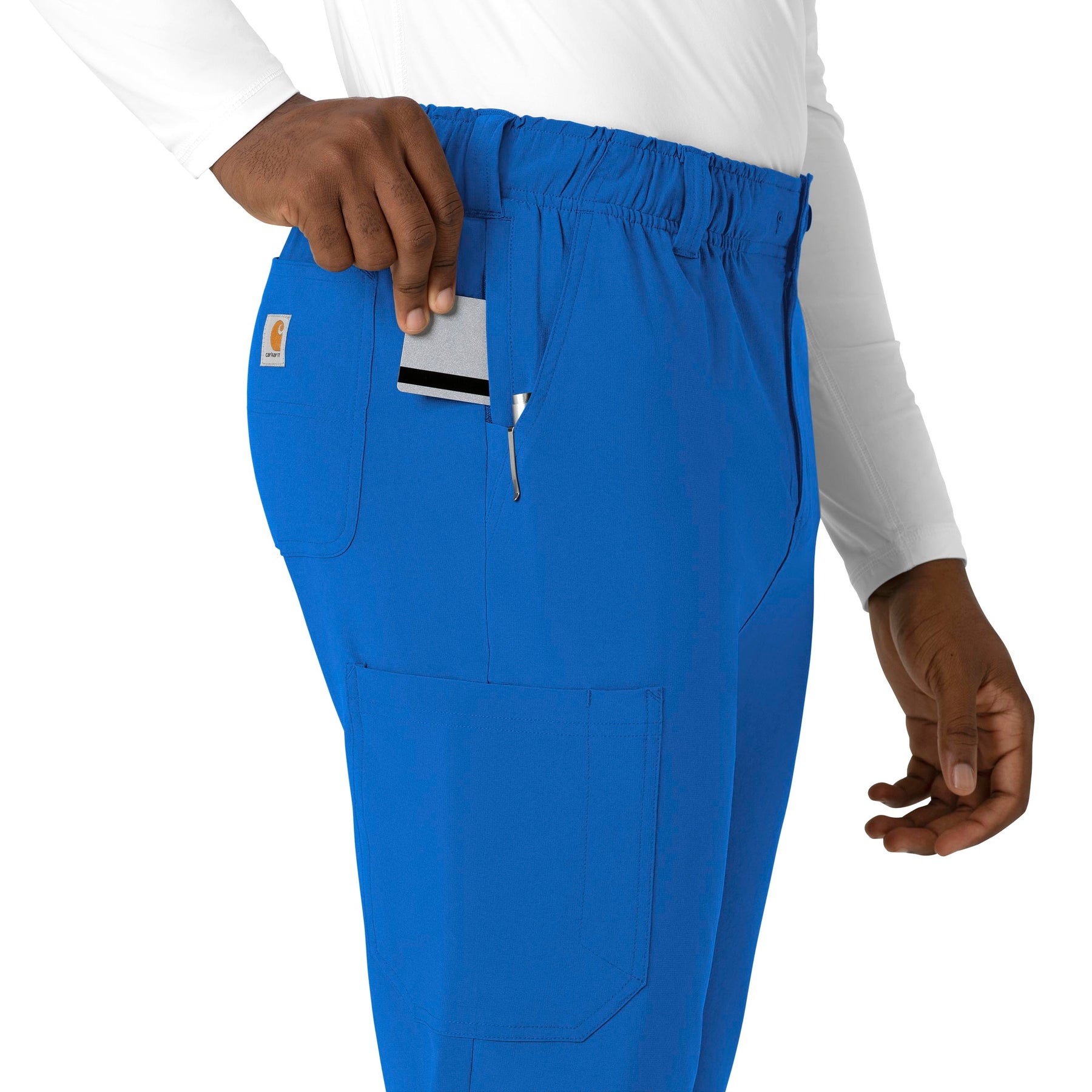 Force Cross-Flex Men's Straight Leg Scrub Pant Royal hemline detail
