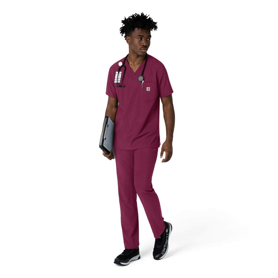 Force Cross-Flex Men's Straight Leg Scrub Pant Wine full scrub set