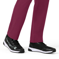 Force Cross-Flex Men's Straight Leg Scrub Pant Wine front detail