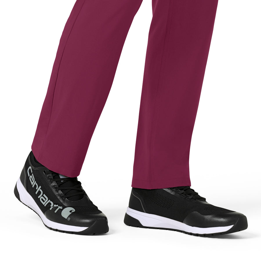 Force Cross-Flex Men's Straight Leg Scrub Pant Wine front detail