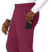 Force Cross-Flex Men's Straight Leg Scrub Pant Wine side detail 2