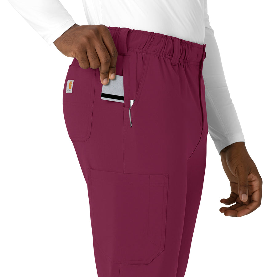 Force Cross-Flex Men's Straight Leg Scrub Pant Wine hemline detail