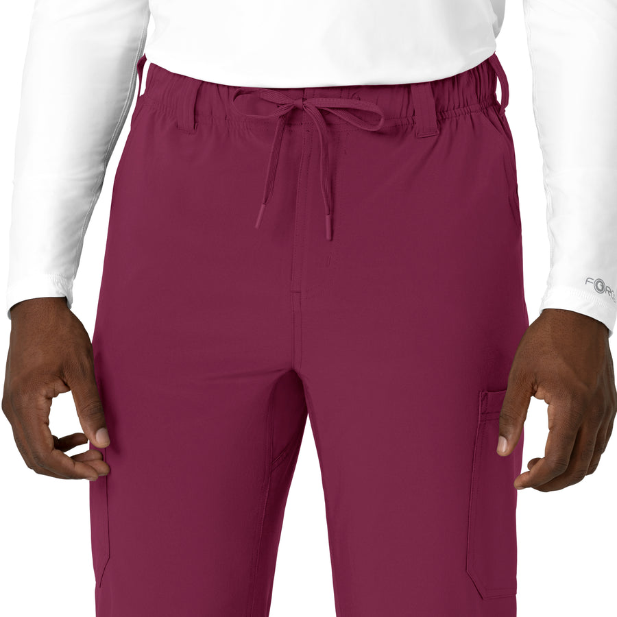 Force Cross-Flex Men's Straight Leg Scrub Pant Wine back detail