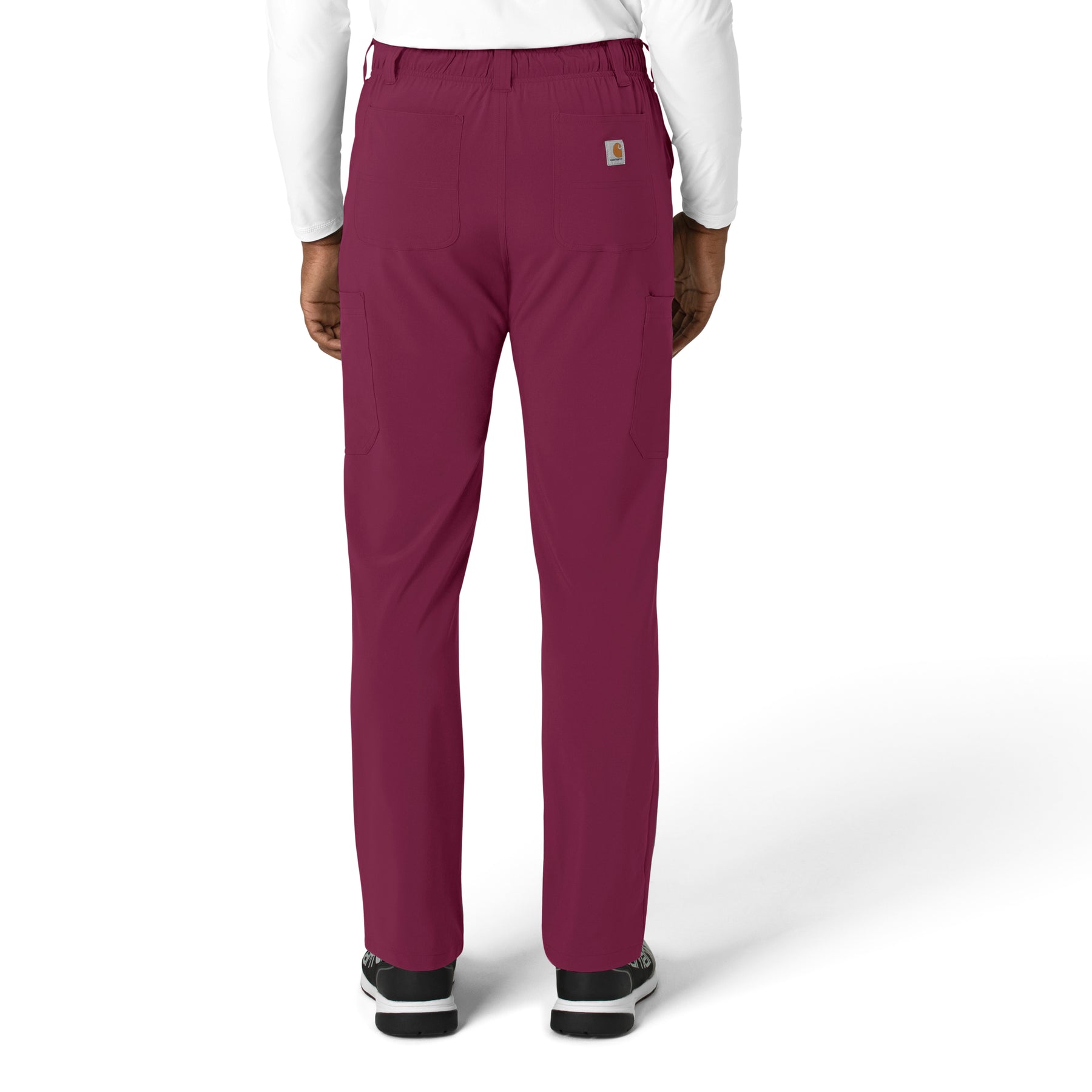 Force Cross-Flex Men's Straight Leg Scrub Pant Wine back view