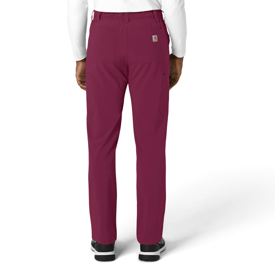 Force Cross-Flex Men's Straight Leg Scrub Pant Wine back view