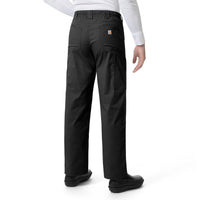 Rugged Flex Ripstop Men’s Straight Leg Cargo Scrub Pant Black back view