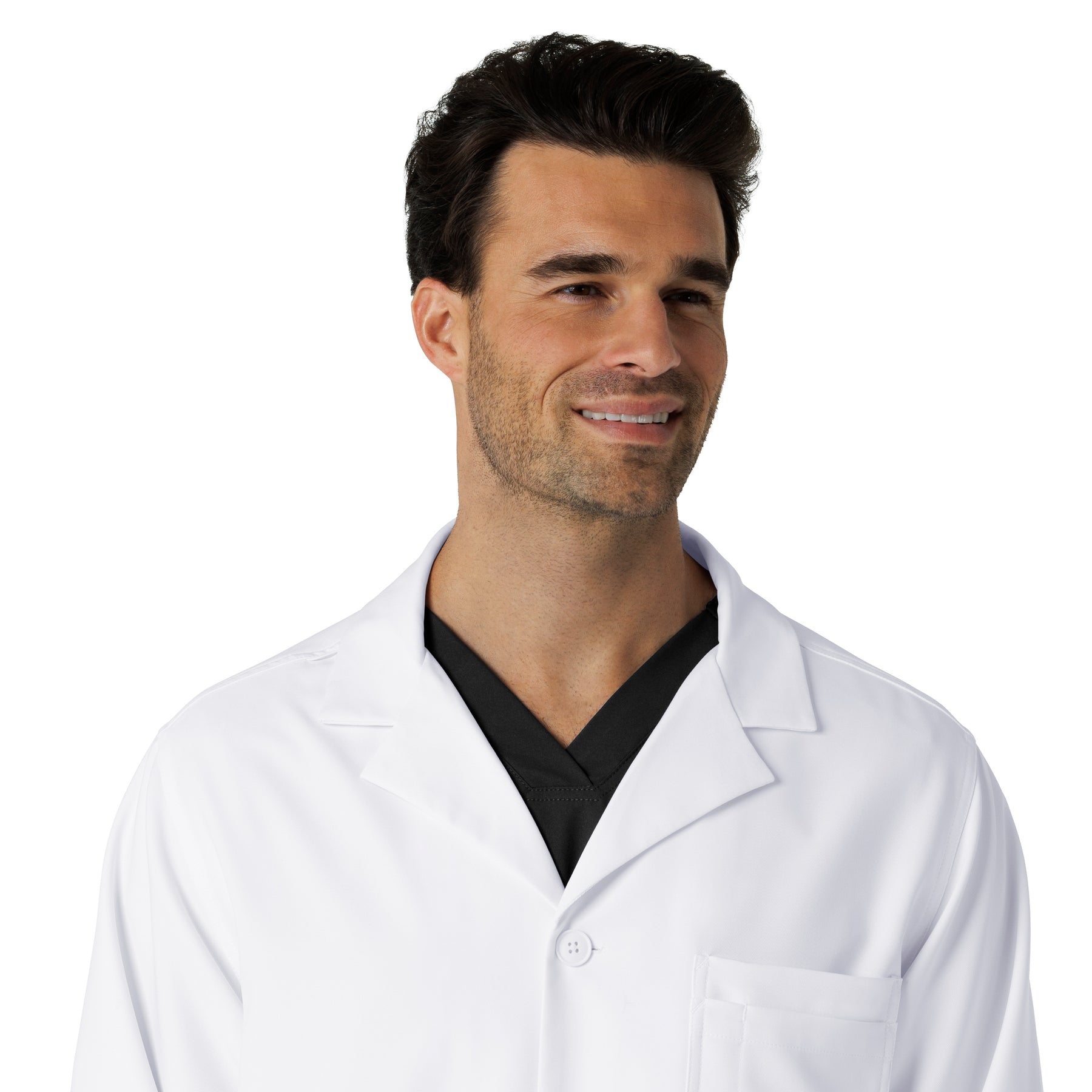 Lab Coats Men's Consultation Lab Coat White front detail