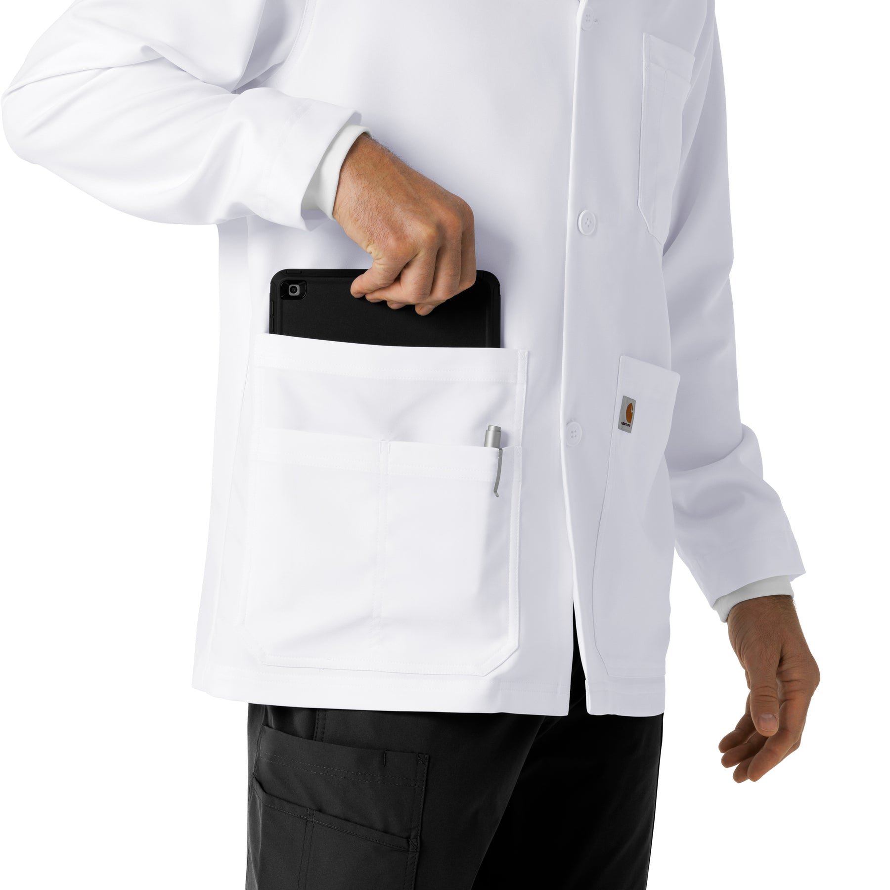 Lab Coats Men's Consultation Lab Coat White hemline detail
