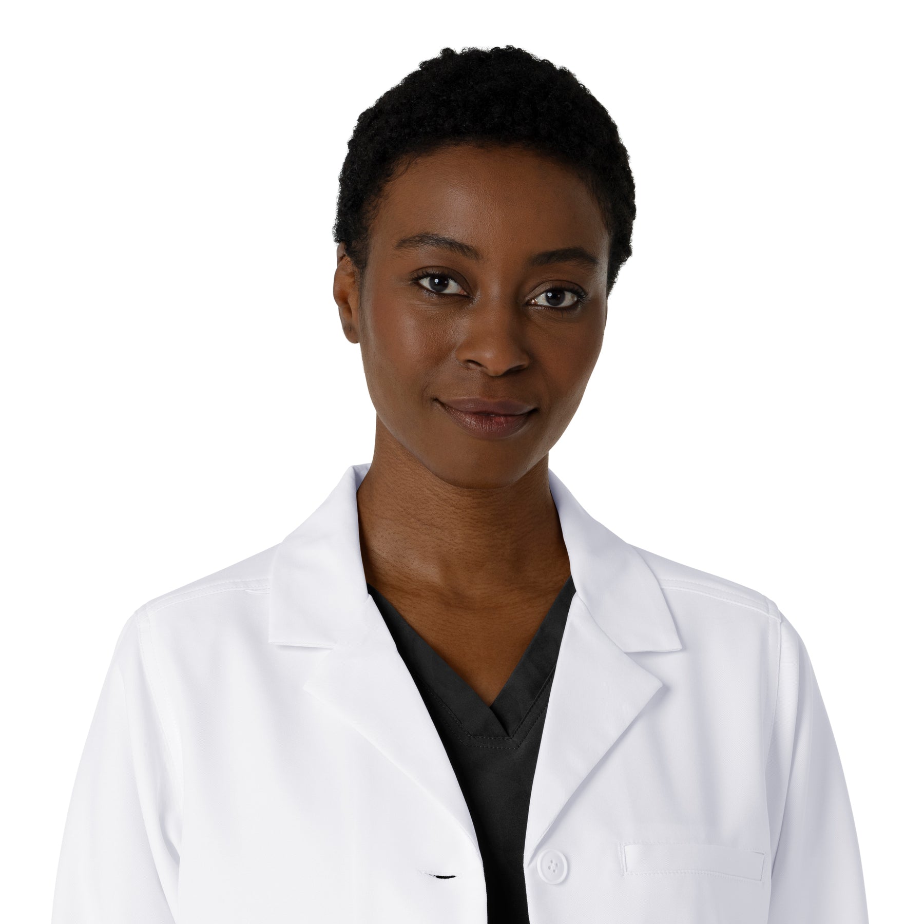 Lab Coats Women's Long Lab Coat White front detail