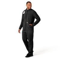 Rugged Flex Peak Men's Bonded Fleece Jacket Black full scrub set