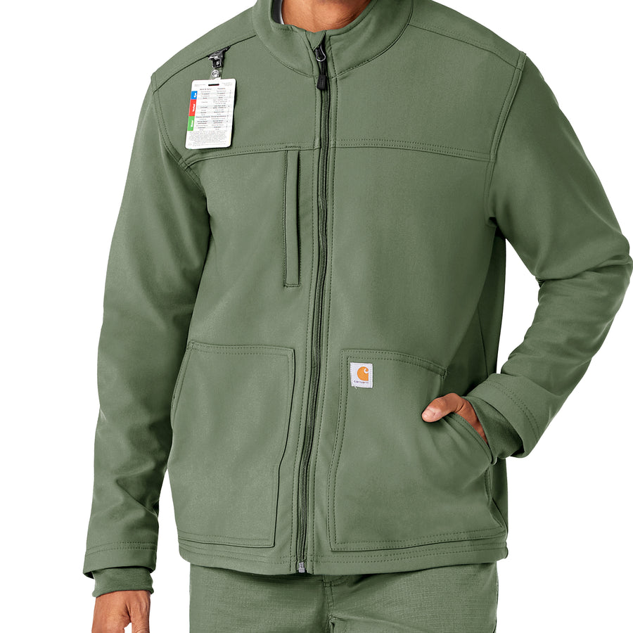 Rugged Flex Men's Bonded Fleece Jacket Olive side view