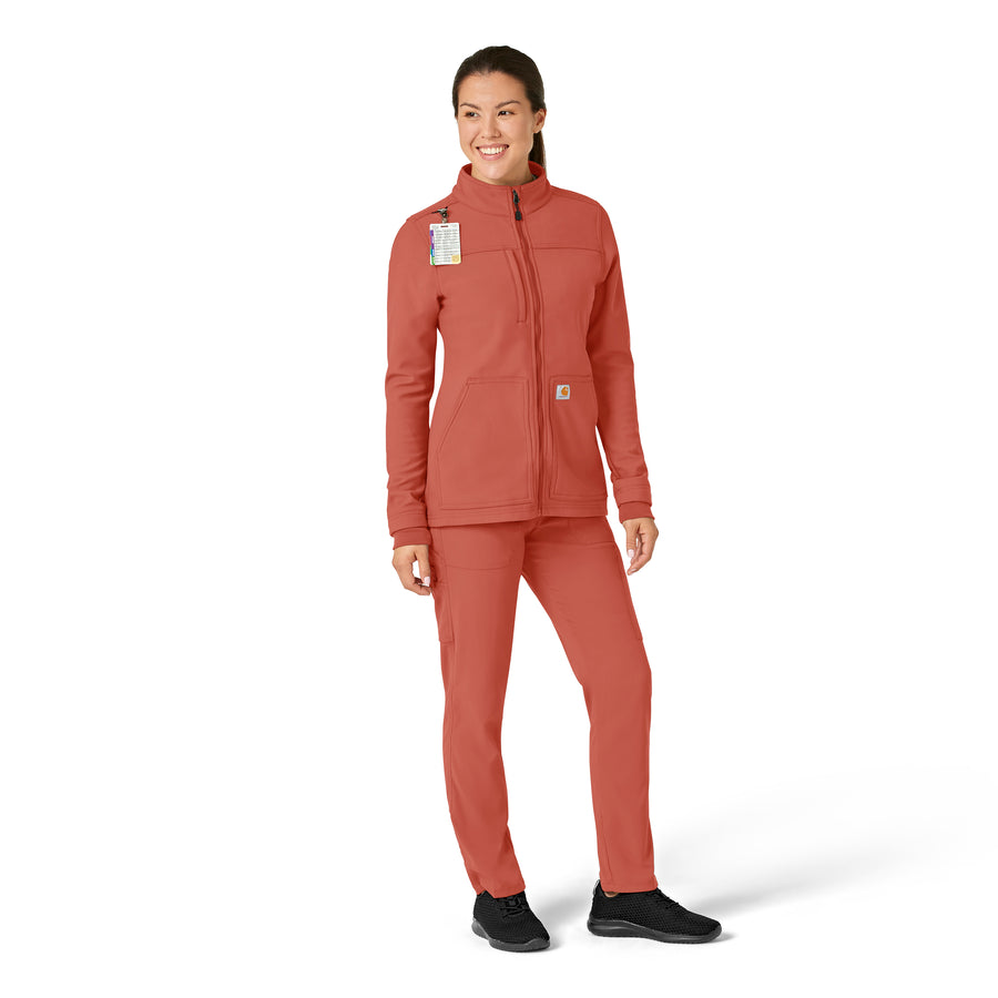 Rugged Flex Women's Bonded Fleece Jacket Dusty Cedar full scrub set