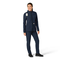 Rugged Flex Peak Women's Bonded Fleece Jacket Navy full scrub set