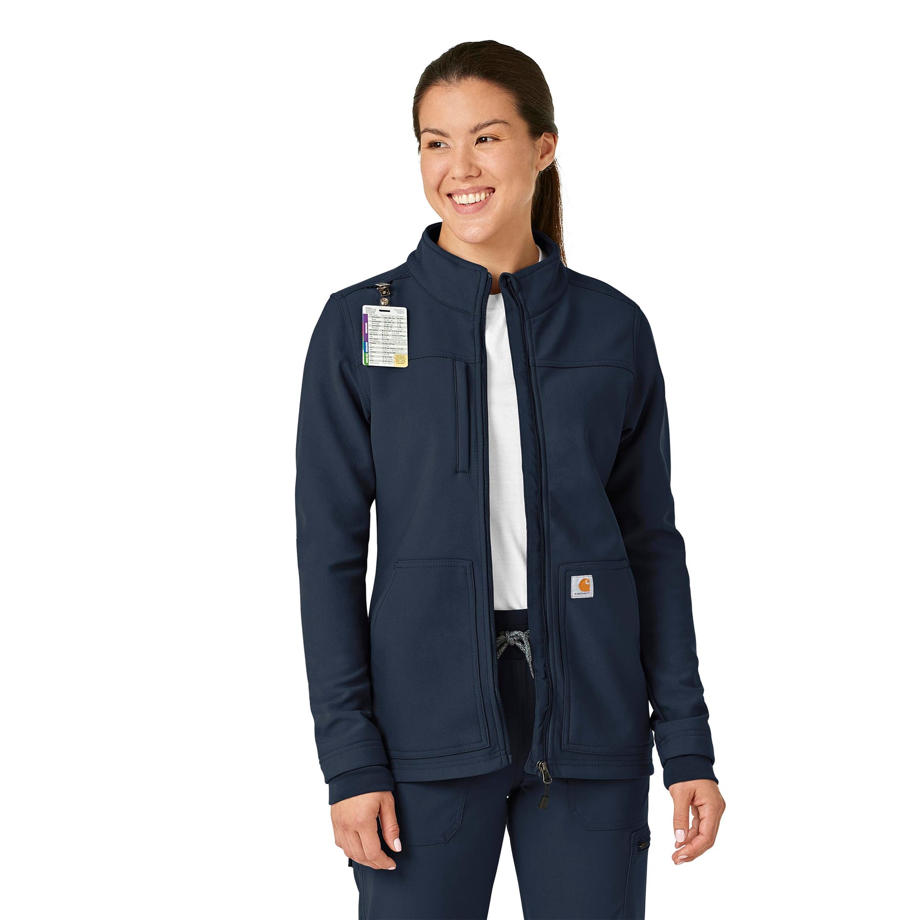 Rugged Flex Peak Women's Bonded Fleece Jacket Navy side view