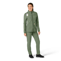 Rugged Flex Women's Bonded Fleece Jacket Olive full scrub set