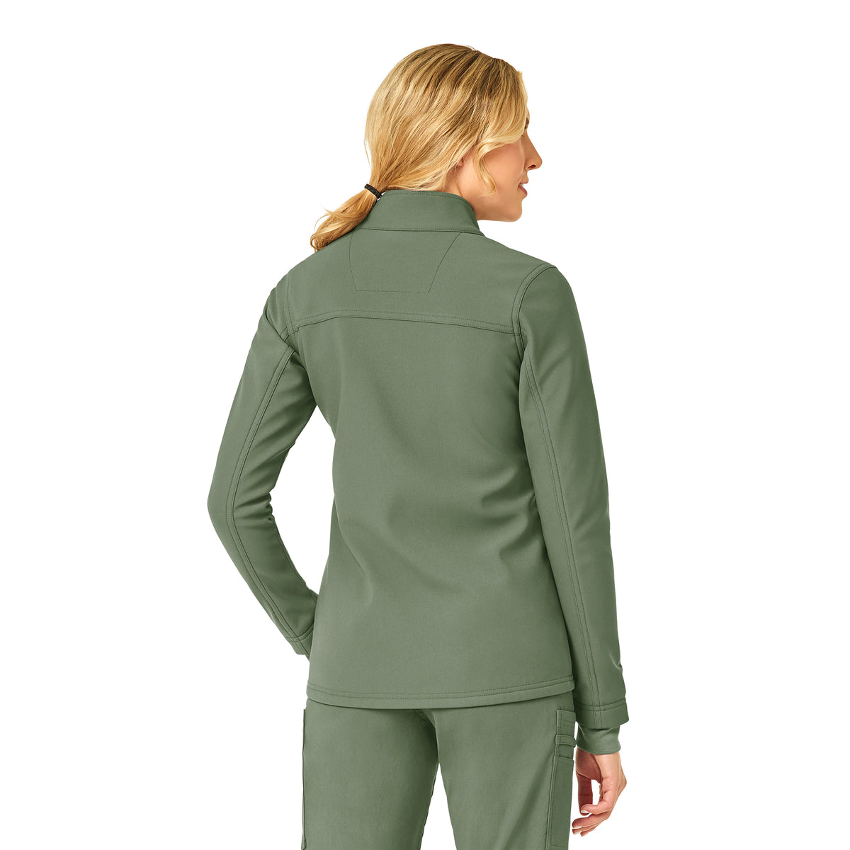 Rugged Flex Women's Bonded Fleece Jacket Olive back view