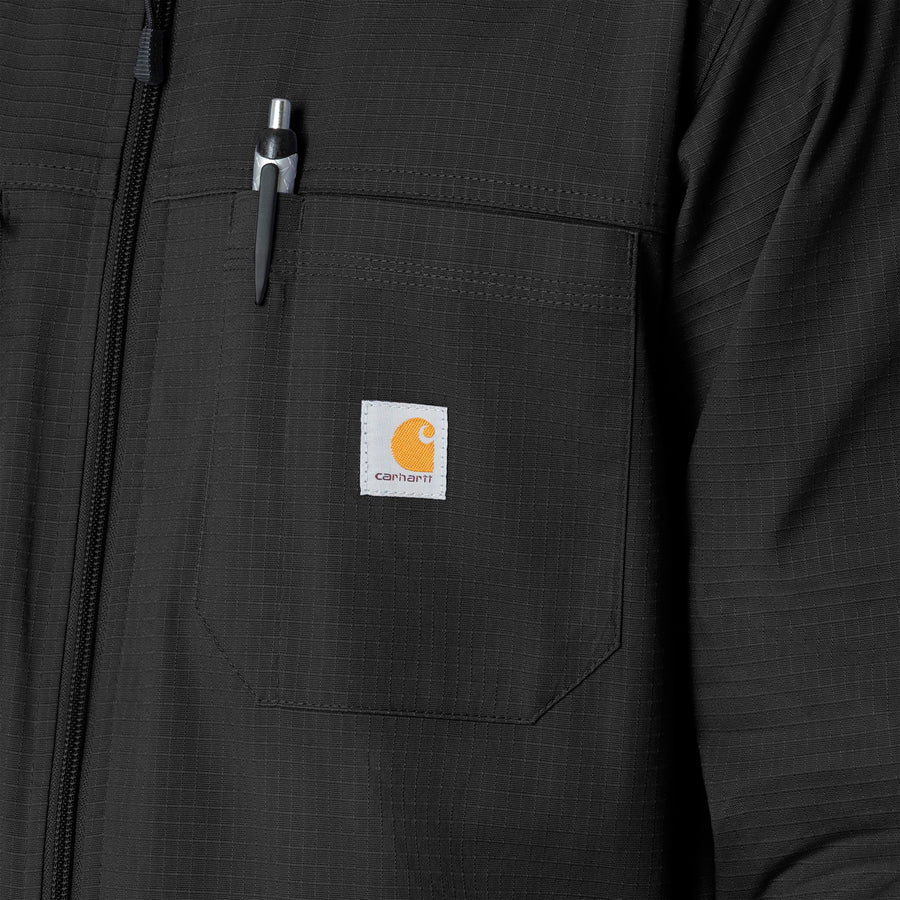 Rugged Flex Ripstop Men's Utility Warm-Up Jacket Black side detail 2