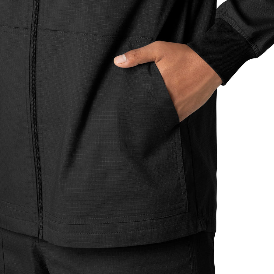 Rugged Flex Ripstop Men's Utility Warm-Up Jacket Black hemline detail