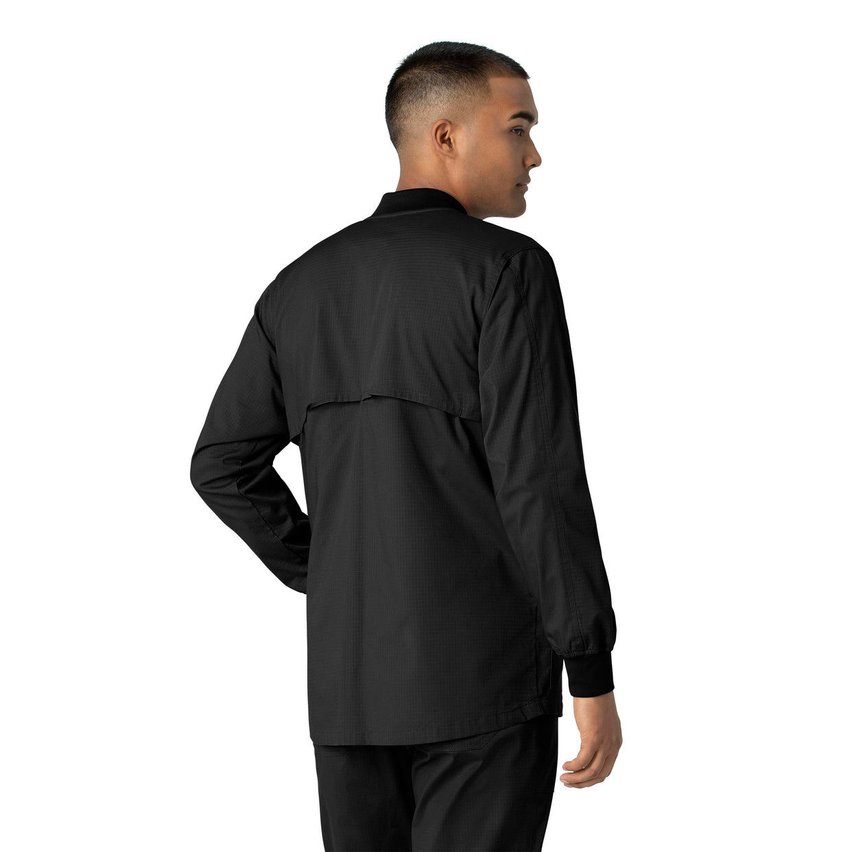 Rugged Flex Ripstop Men's Utility Warm-Up Jacket Black back view